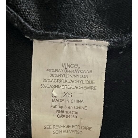 VINCE Black Rayon Cashmere Blend Dolman Sleeve V-Back Sweater Pullover - Picture 6 of 7